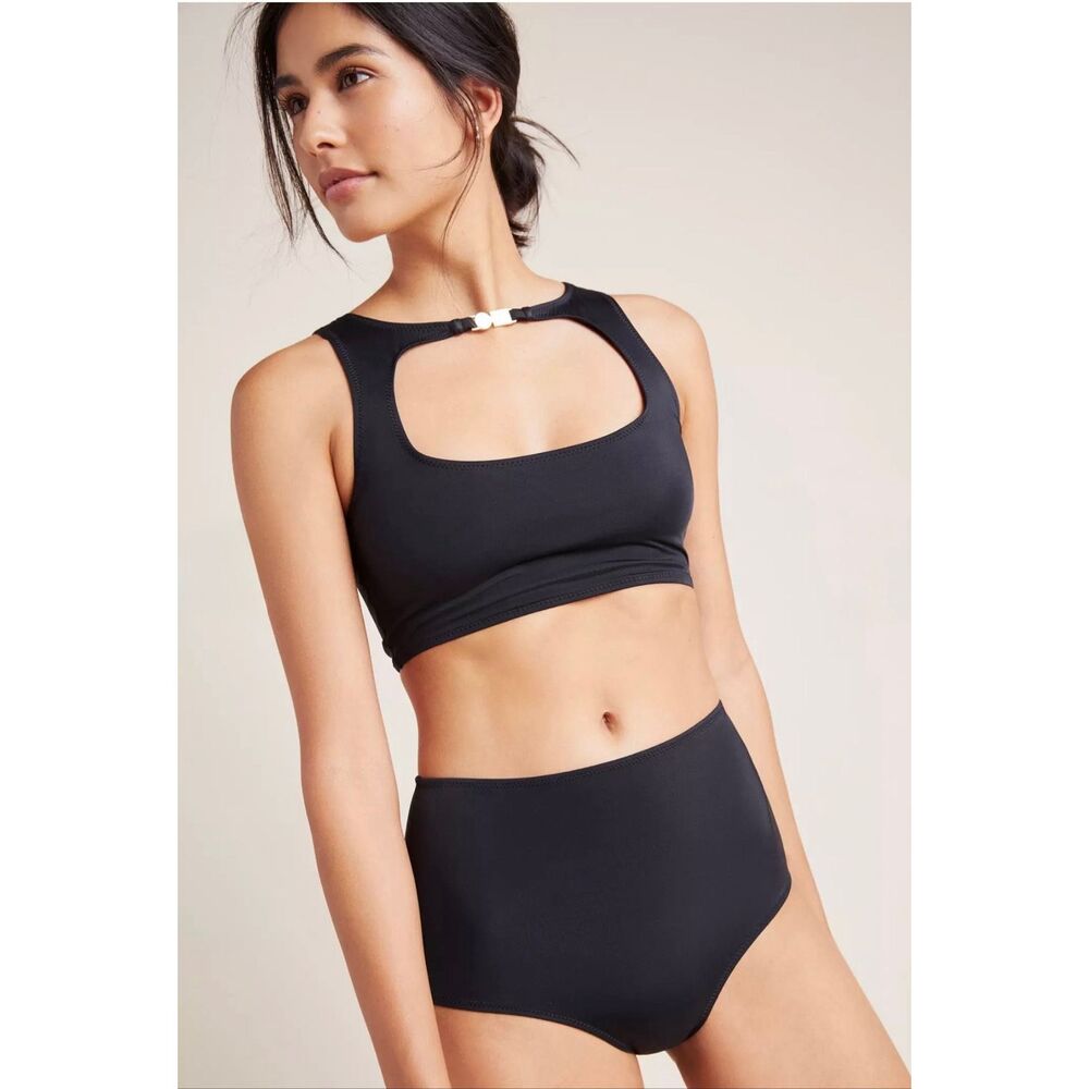 Solid & Striped NWT size S Scout swim bikini black bottoms